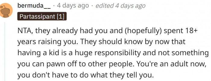 This Redditor spoke quite openly: