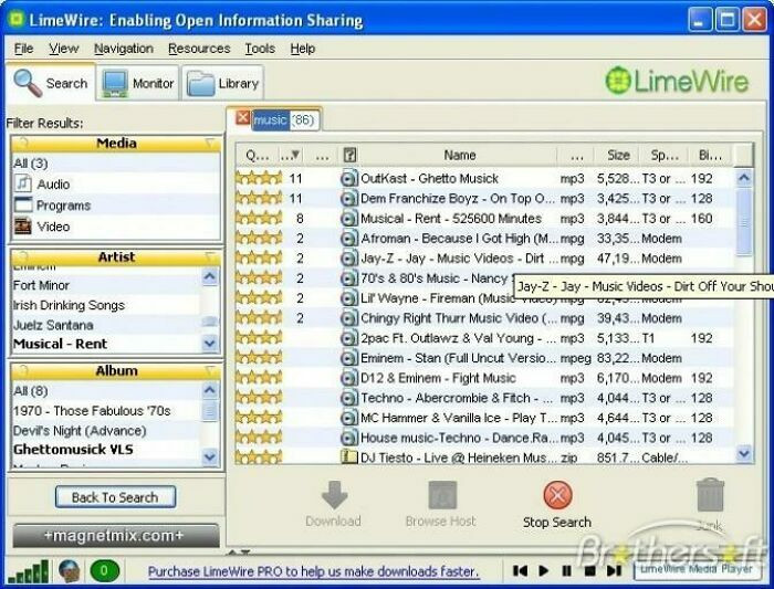 40. A LimeWire