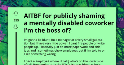 Manager Admits To Publicly Shaming Autistic Employee To Improve Behavior, Questions Morality Of His Actions
