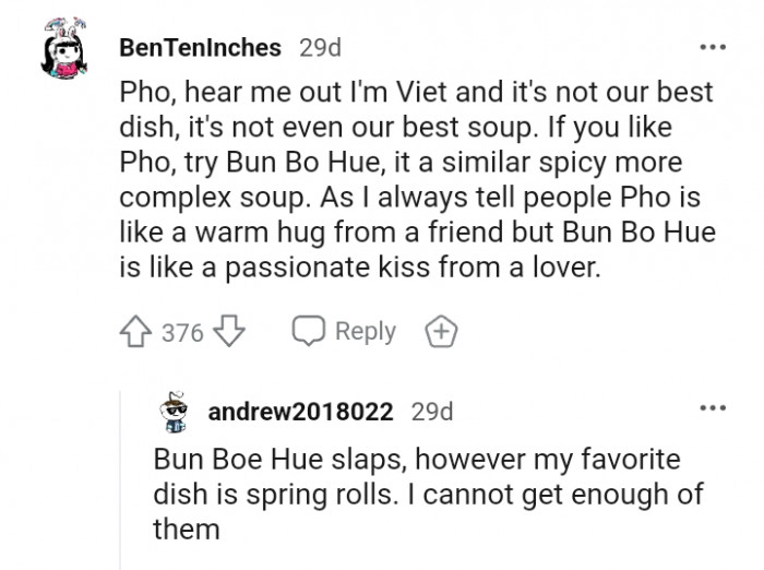 14. For this Redditor, it's pho