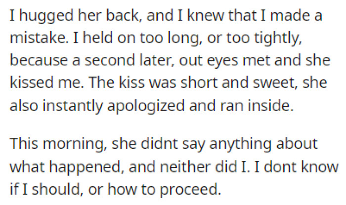 The two hugged, and out of nowhere, they kissed