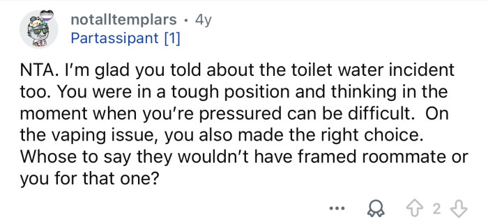 You were in a tough position.