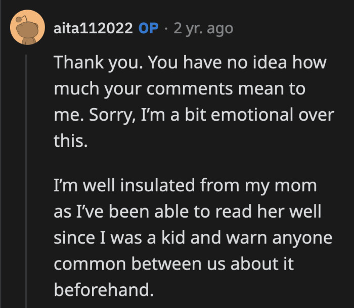 I'm so curious about OP's childhood because of this comment