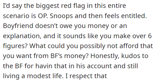 However, one person did say that OP was the red flag here because of how he reacted.