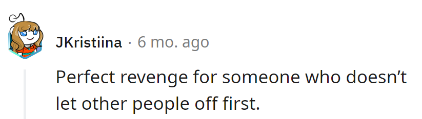 A plot twist for pushy commuters—poetic justice served with a side of spoilers!