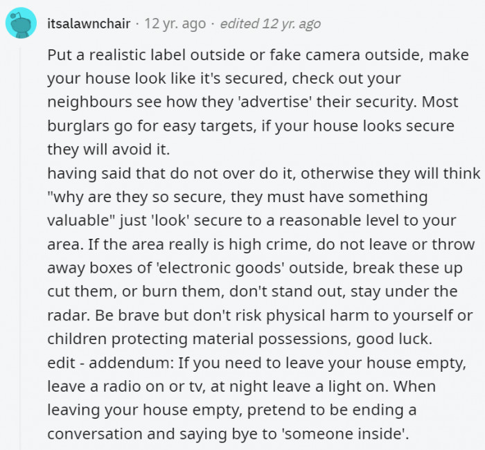 28. Make your home look secure, but don't overdo it