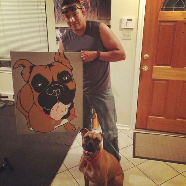 13. “My Neighbor Painted My Dog For Me And My Brother For Absolutely No Reason. We Love It”