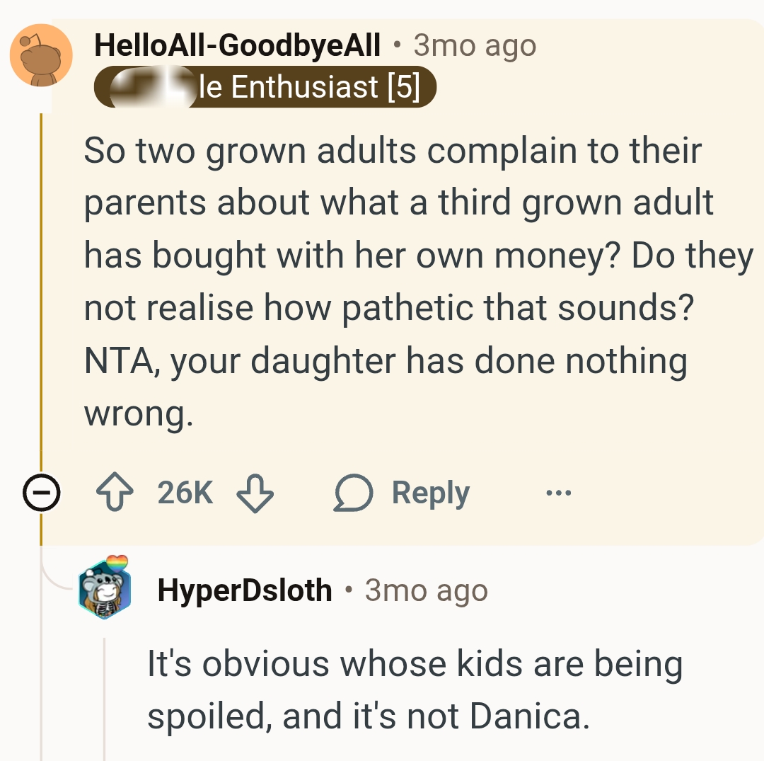 OP's daughter has done nothing wrong