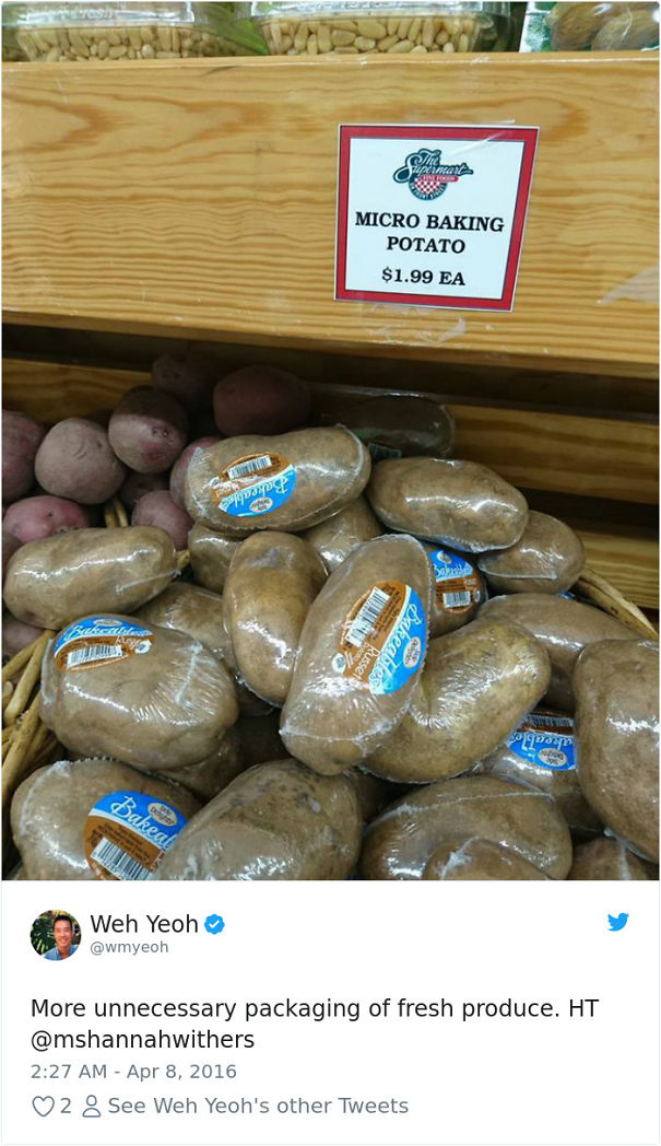 10. Individually wrapped potatoes.
