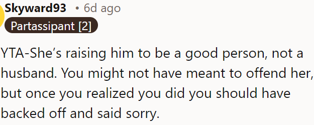 Once OP realized her mistake, she should have apologized.