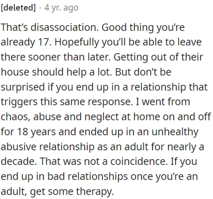 Dissociation is common.