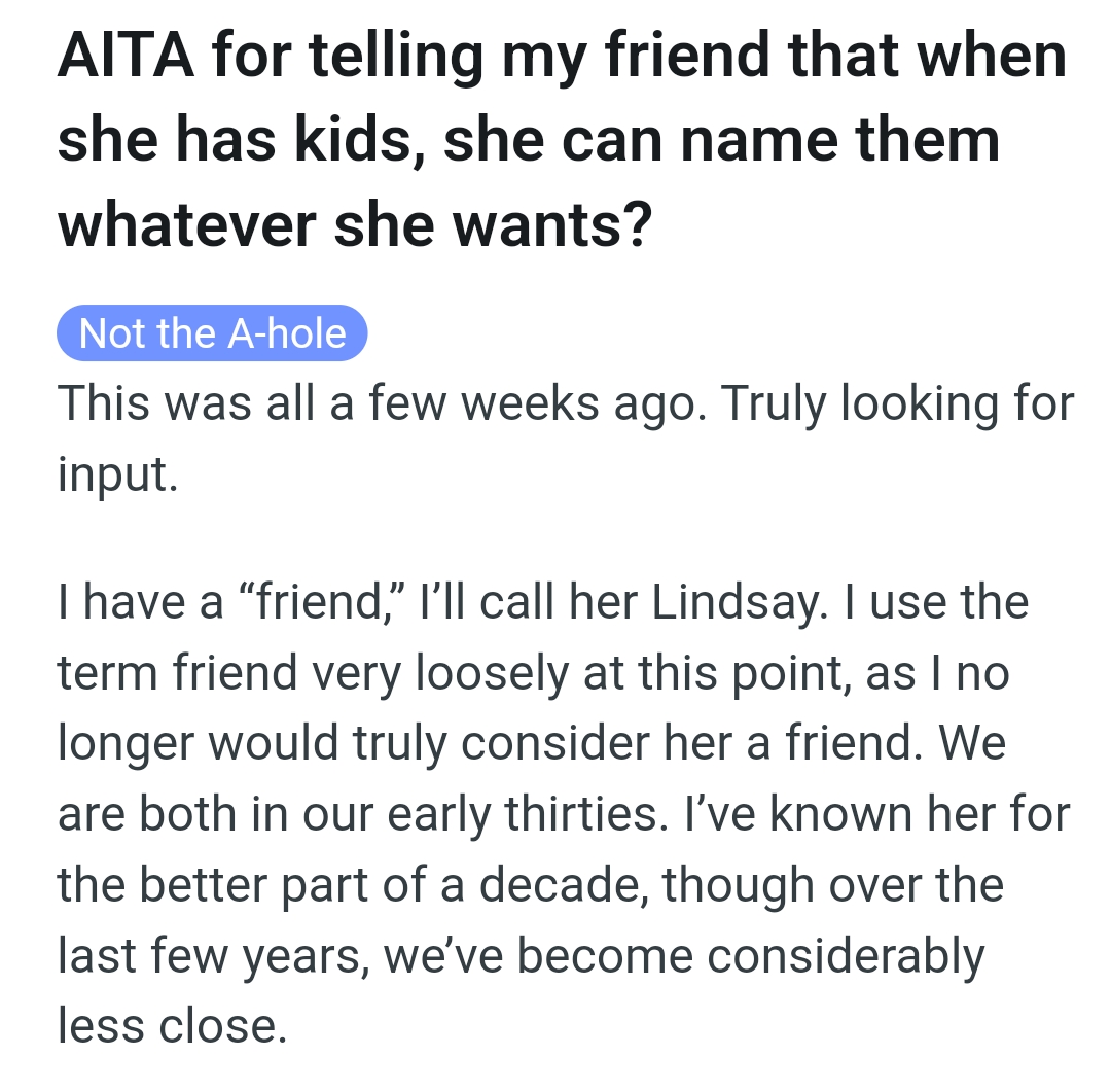 The OP kicks off her story