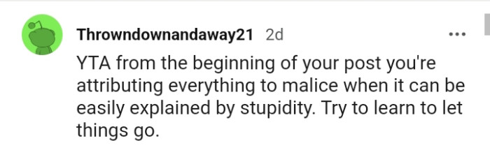 Try to learn to let things go