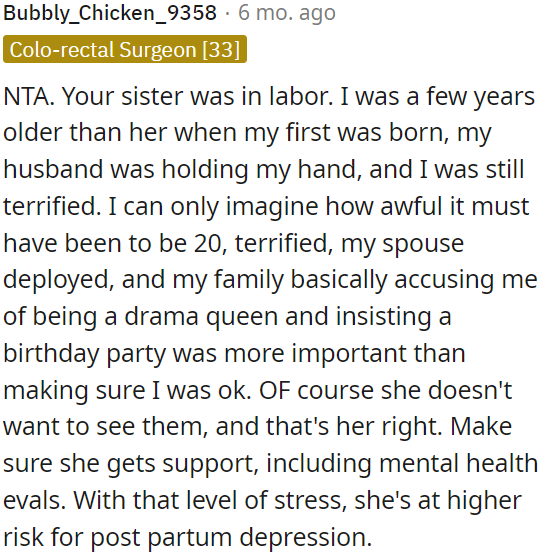 Understandably, she doesn't want to see them, and she has every right to make that choice.