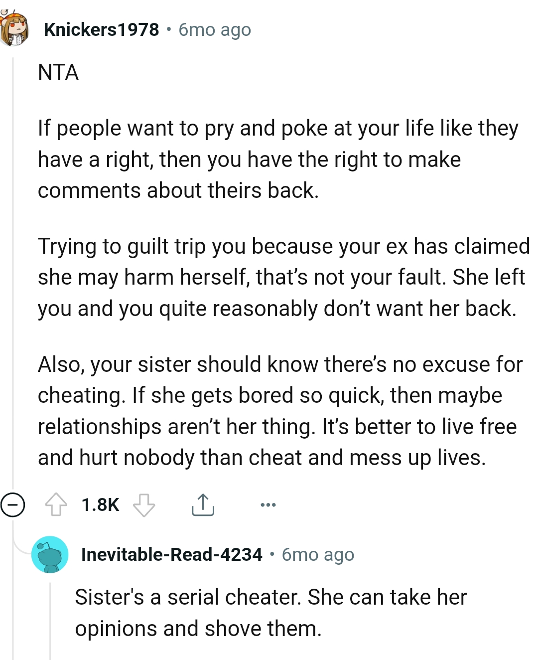 The OP quite reasonably doesn't want her back