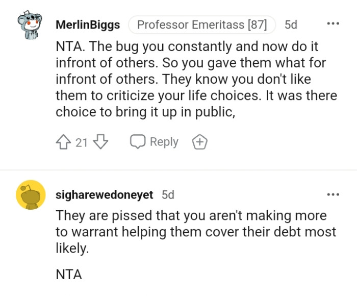 It was their choice to bring it up in public