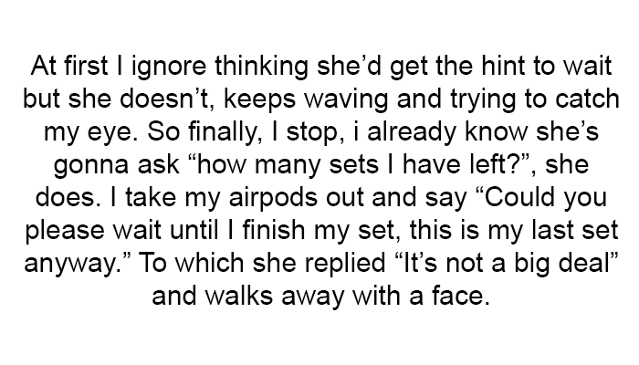 I finish my set; this is my last set anyway.