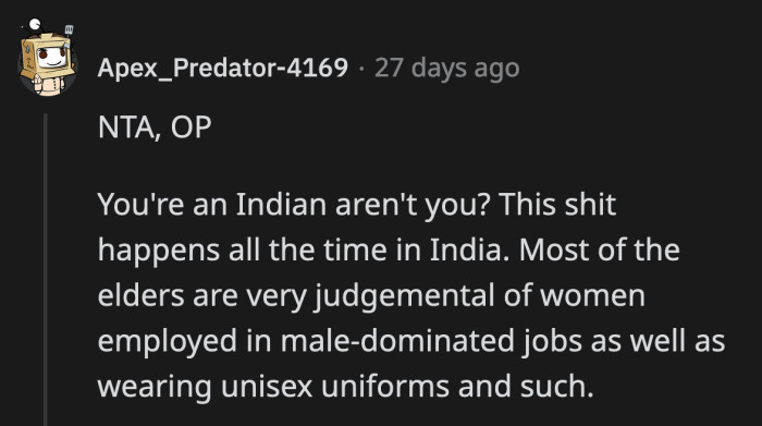 What is so offensive about having pants and a shirt for a uniform?