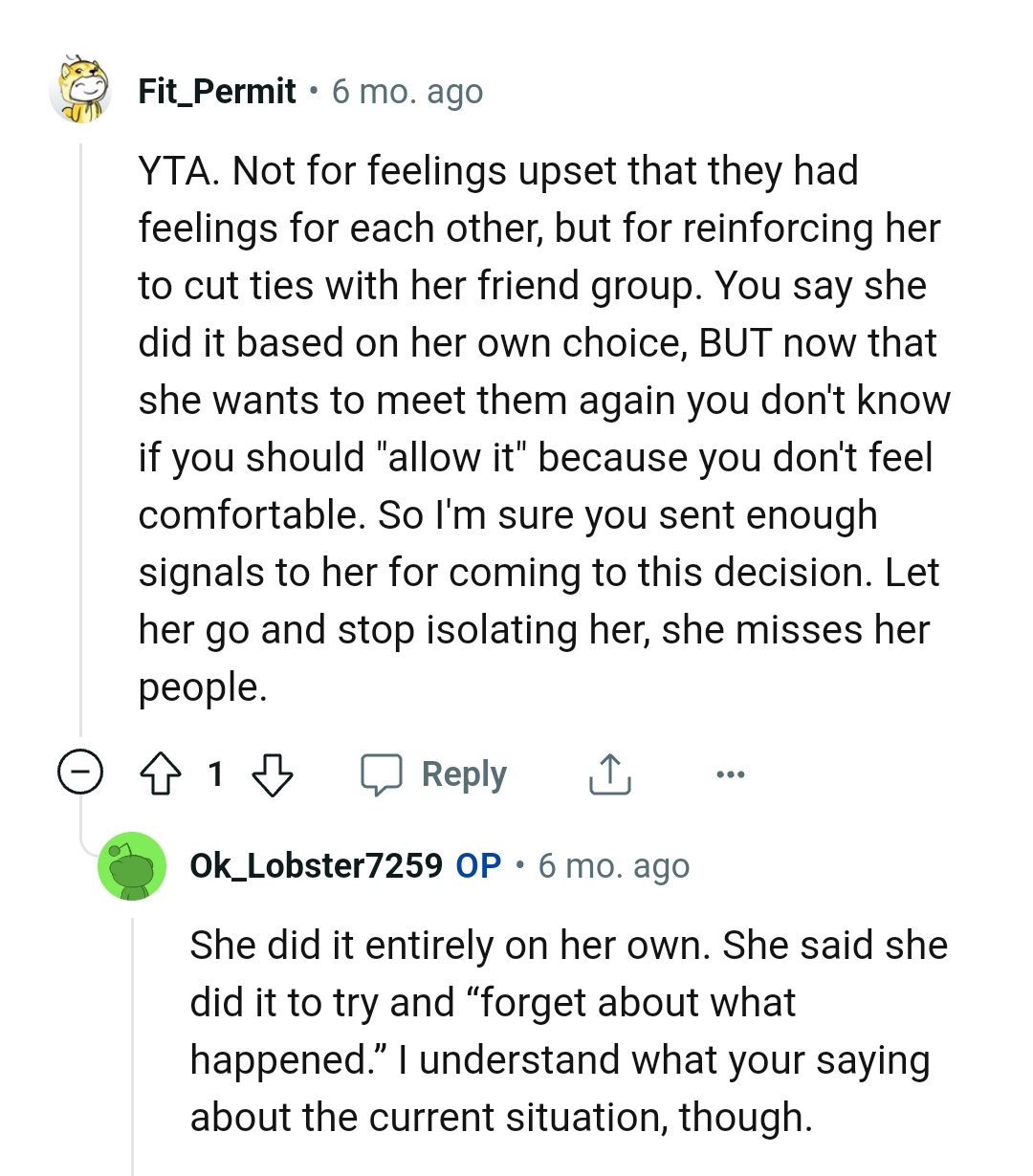 OP Reinforced Her to Cut Ties with Her Own Friends