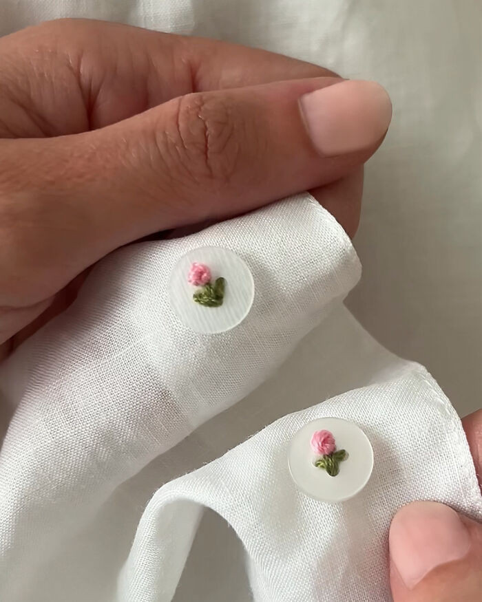 "Tiny Flowers On Buttons"