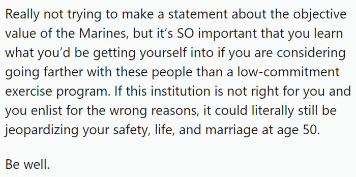 OP needs to think things through