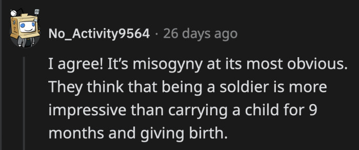 It's misogyny packaged in a neat cover of concern for military vets