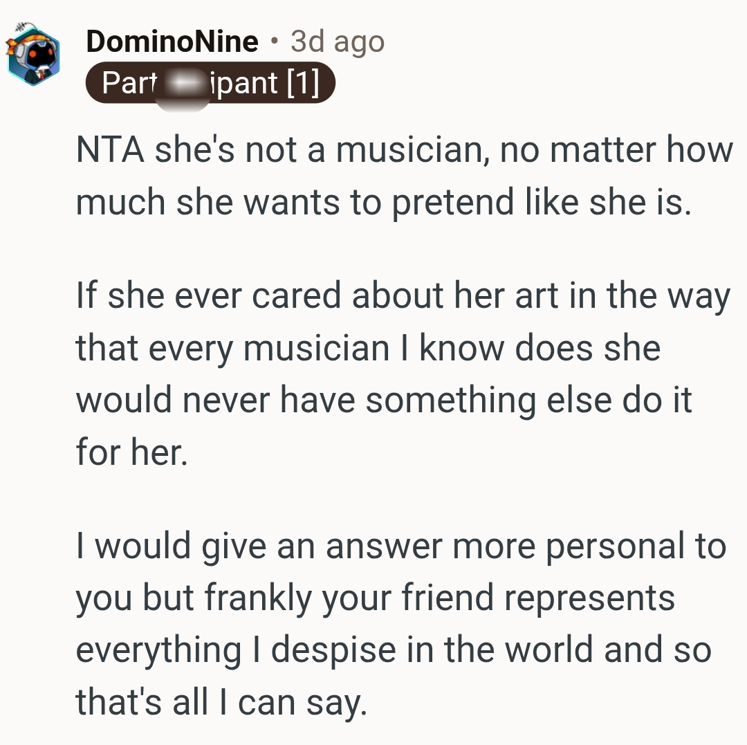 She is not a musician