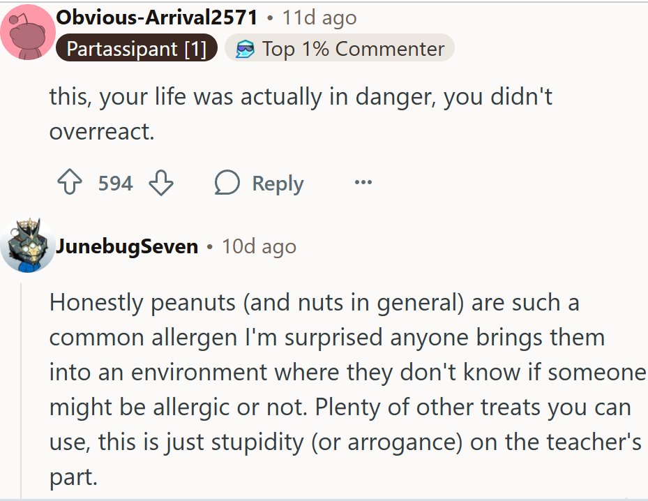 OP's life was in danger.