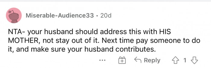 People still seem to think that the husband should step up and say something.