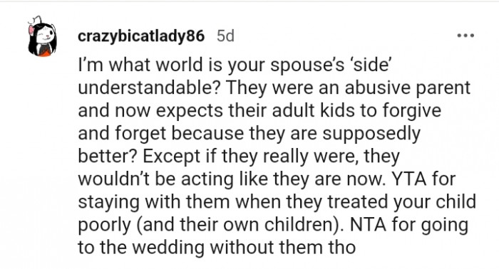 They now expect the adult child to forgive and forget