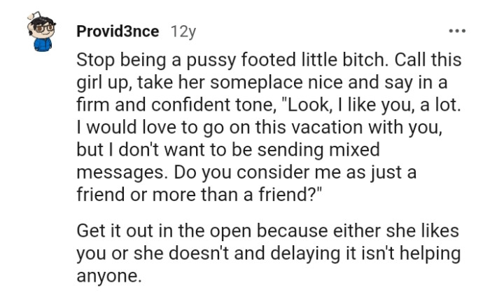 Do you consider her a friend or more than just a friend?