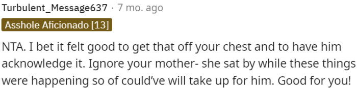 OP should disregard her mother's advice