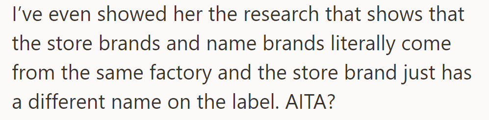 He showed her research proving store brands and name brands are identical, just with different labels. Are they in the wrong?
