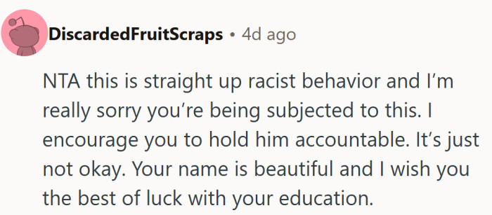 “Your name is beautiful,” might just be the simplest, most powerful clapback in the whole thread.