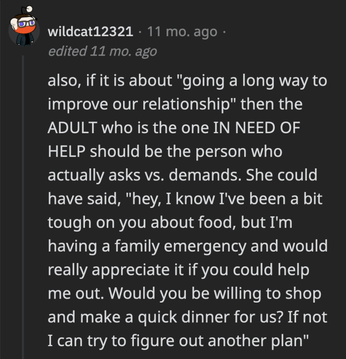 Since OP’s dad is so concerned about him improving his relationship with his stepmom, she could have made the first move