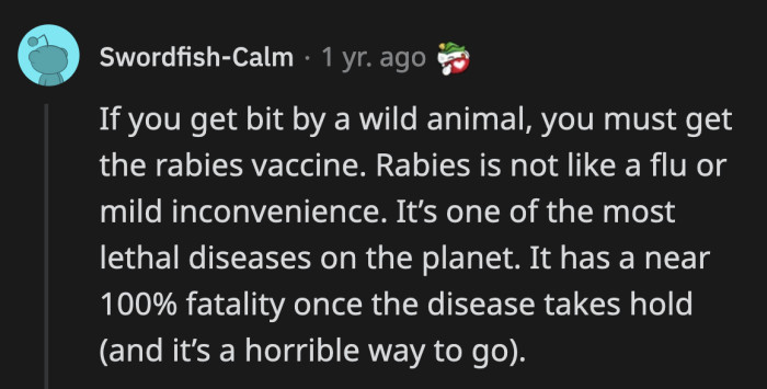 19. Do not underestimate animal bites or scratches