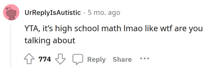 Okay, but it's high school math.