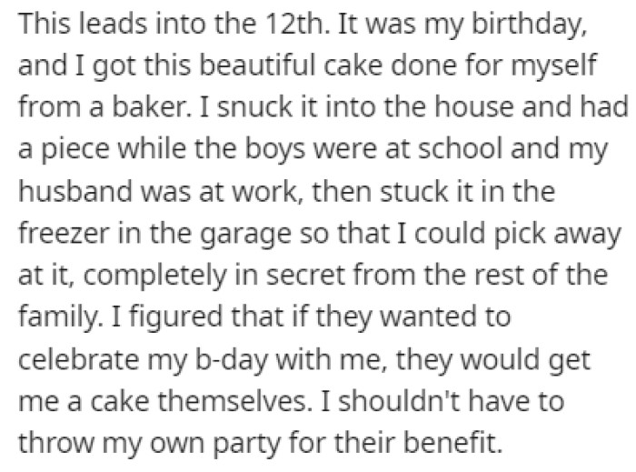 OP Celebrated Her Birthday Recently, and She Got Herself an Amazing Cake That She Hid from the Rest of the Family