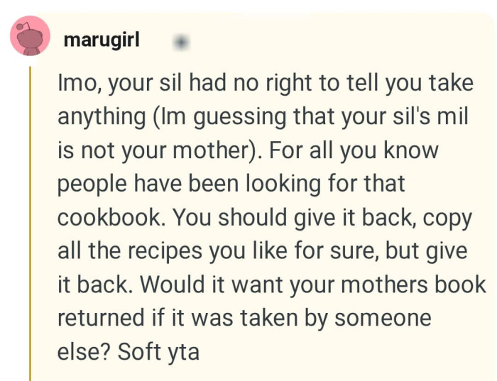 People could have been looking for that cookbook?