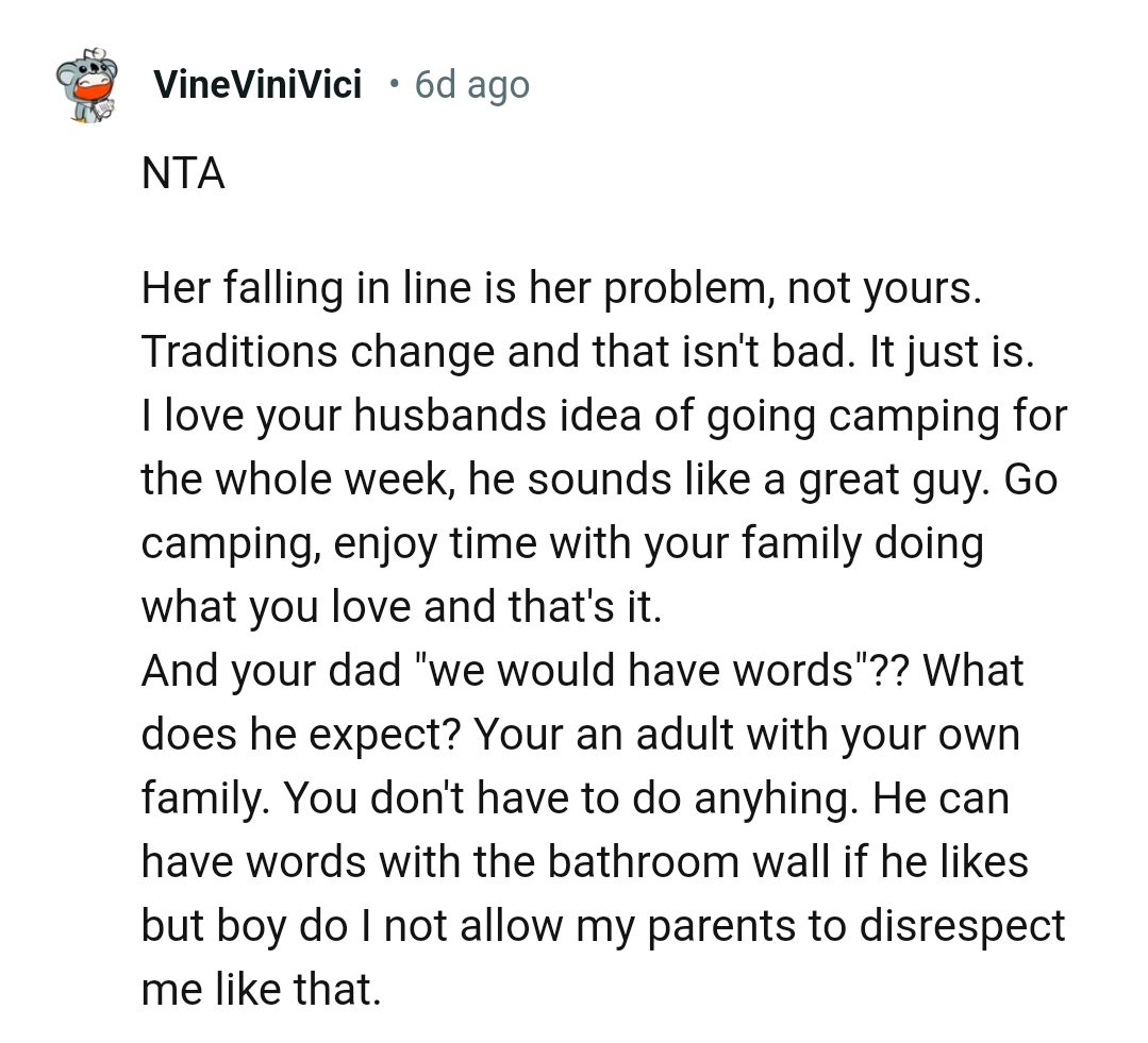 What Was the OP's Dad Expecting?