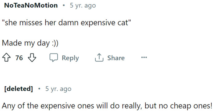 Because cheap cats cannot love you like the expensive ones...