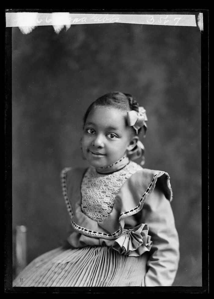 "Little Girl (Grace Gibbs) Posing For Her Solo Shots, Circa 1890s, Glass Negatives, Very Sharp"