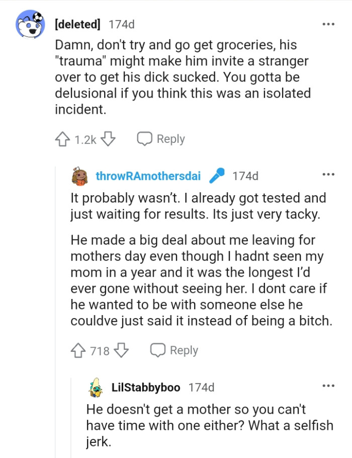 OP shouldn't try and get groceries