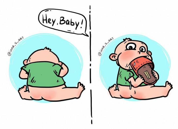 3. When your baby is suddenly quiet, you know something's up.