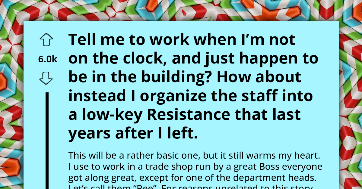 Workplace Rebel Stages Resistance Against Overbearing Boss, Sparking Enduring Rebellion Long After Leaving The Establishment