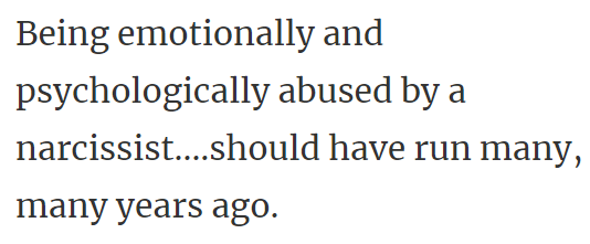 Being married to an abusive narcissist