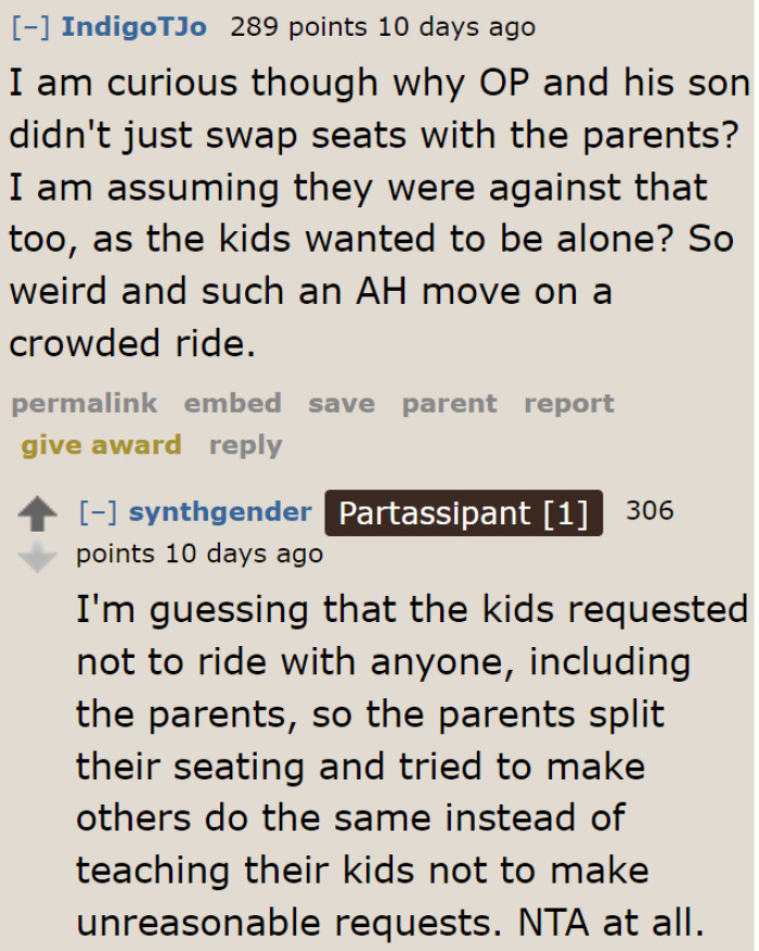 The parents are the a-holes. They did not even consider the long line.