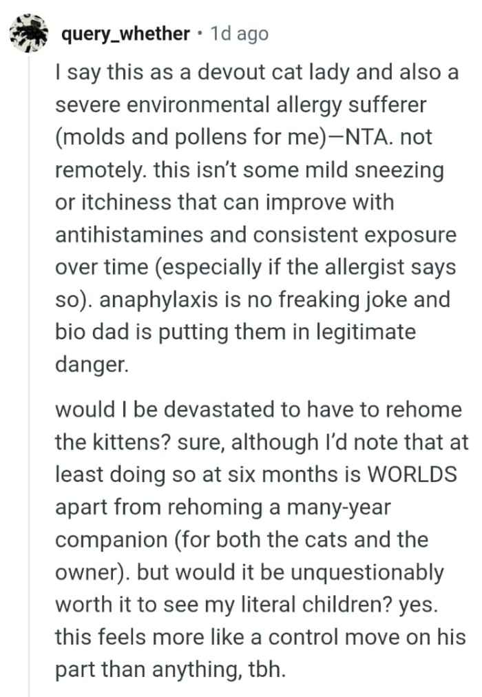 The biological dad is putting them in legitimate danger