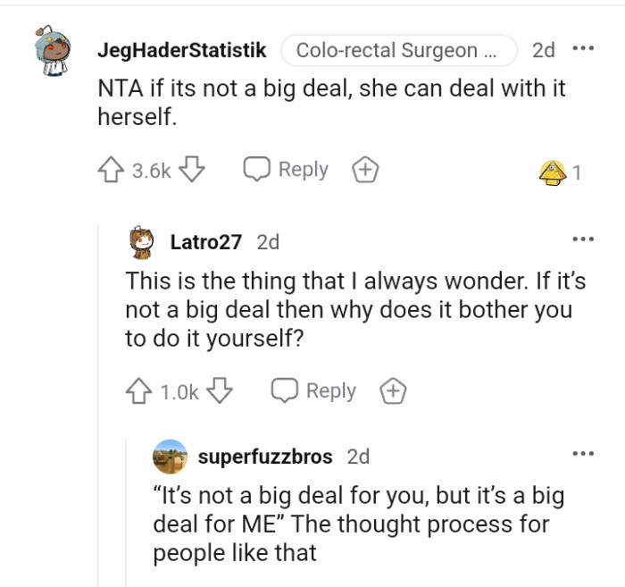 She can deal with it since it's not a big deal