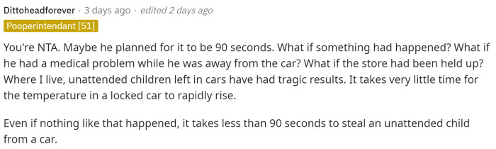 A lot of different perspectives were brought to the table in the comments, and many people had 'what ifs' to throw into the scenario too.